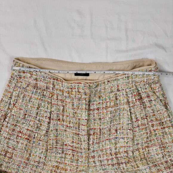 Tweed High Waisted Shorts Cream Women's 10 Chanel Inspired Parisian Vacation NWT - Picture 5 of 16